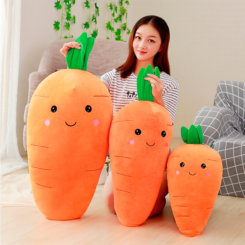 55/75/95cm Cute Cartoon Plant Plush Toy Smile Carrot..